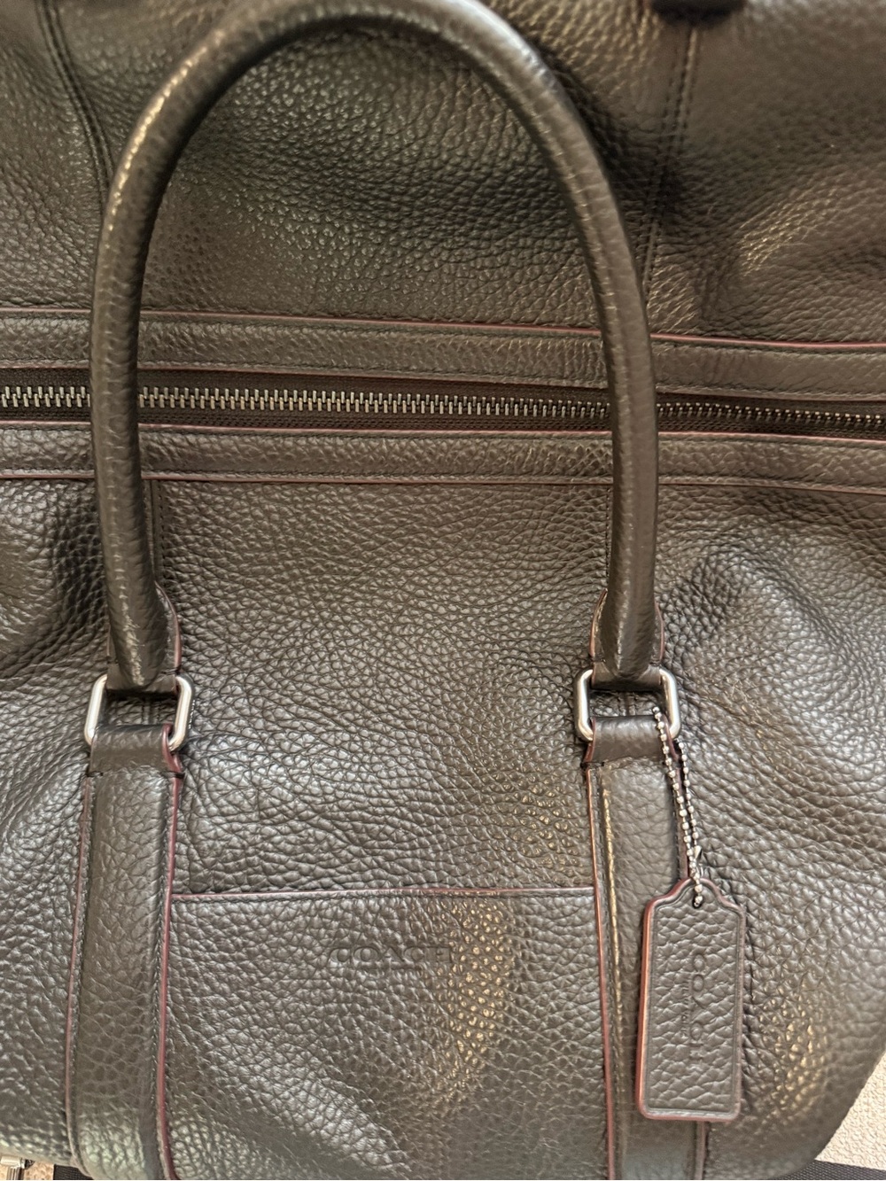 ✨Coach✨ Dark Brown Pebbled Leather Duffel - Picture 5 of 14